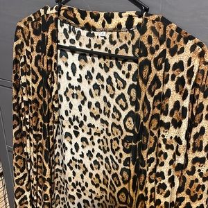 Leopard print lightweight long shirt/cardigan